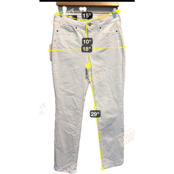 NYDJ‎ Sheri Slim Jeans Women's 8 White Stretch Denim Ankle Length NWT Flaw - Picture 3 of 11